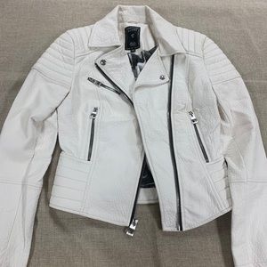 Guess white leather jacket